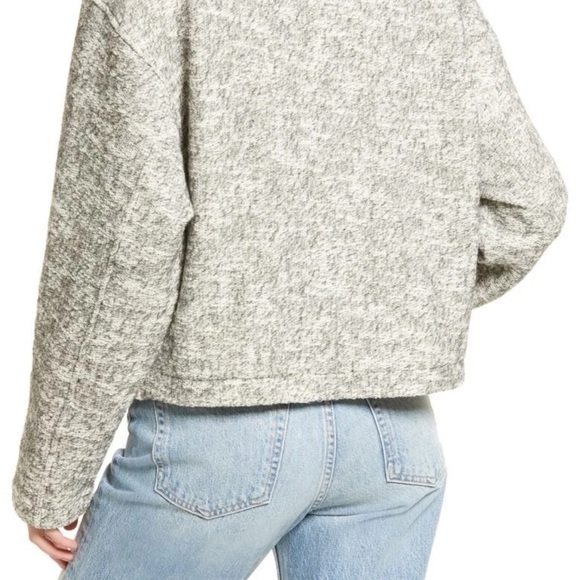 & And Other Stories Mélange Mock Neck Sweater US S‎ Boxy Cropped Minimalist Cozy - Picture 3 of 7